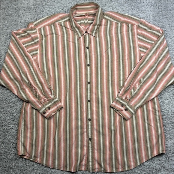 Tommy Bahama Shirt Mens XXL Silk Long Sleeve Button Up Stripes Beach Casual - Picture 1 of 5